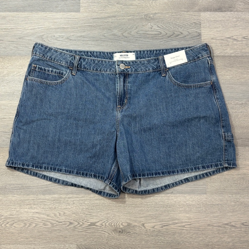 Hollister Low-Rise Baggy Denim Carpenter Jean Shorts - size 20 NWT‎